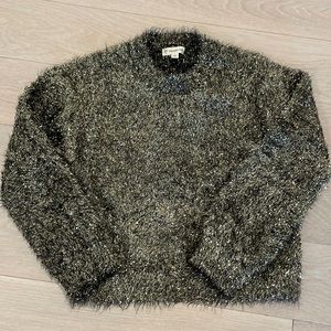 Tucker & Tate Gold & Black eyelash crewneck sparkle sweater.  Size L.   NWOT.